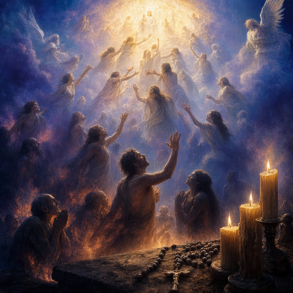 Souls ascending to Heaven